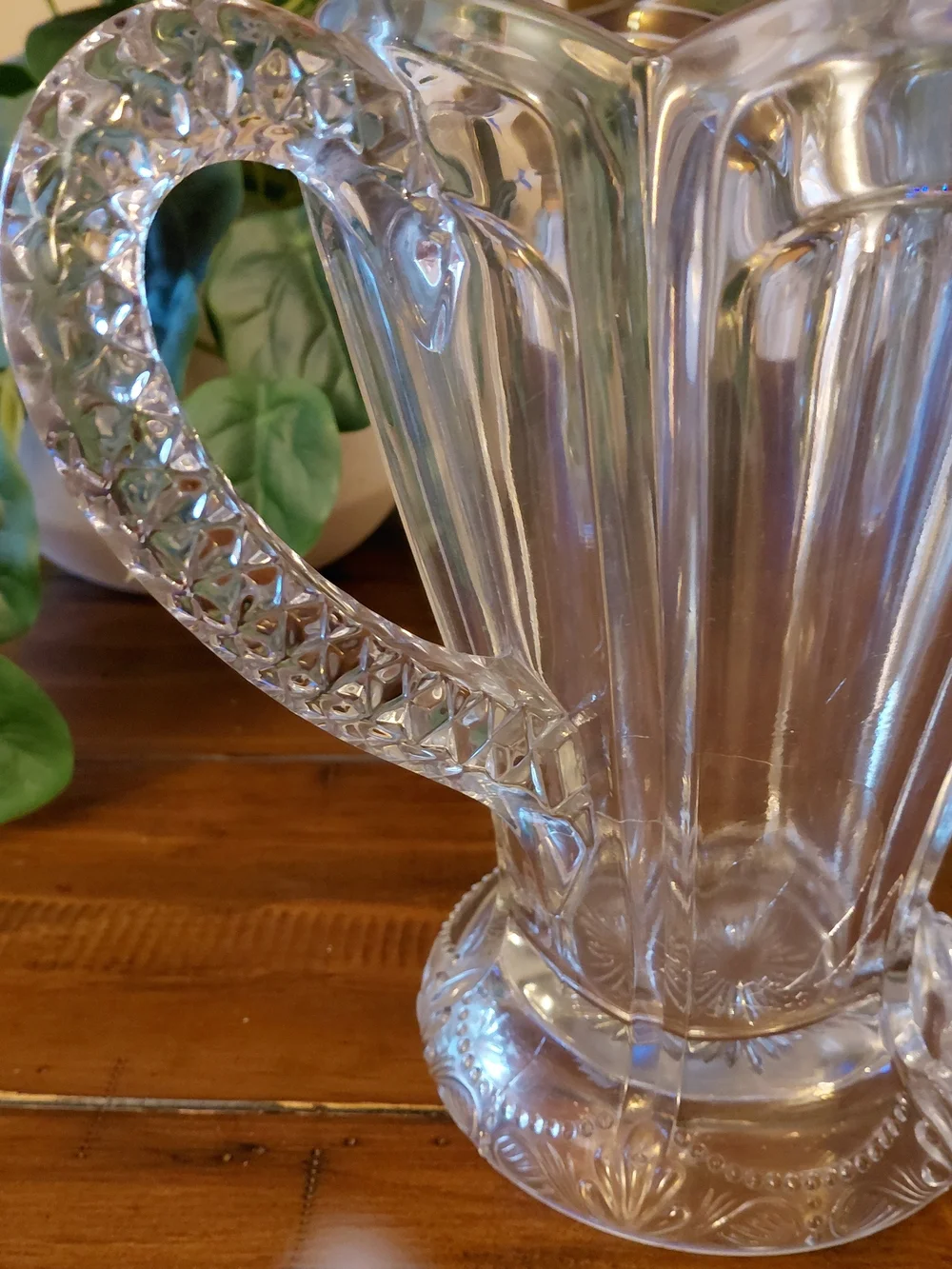 RARE 1903 Northwood UV Glass Vtg Winsome Pattern Water Pitcher - 9”